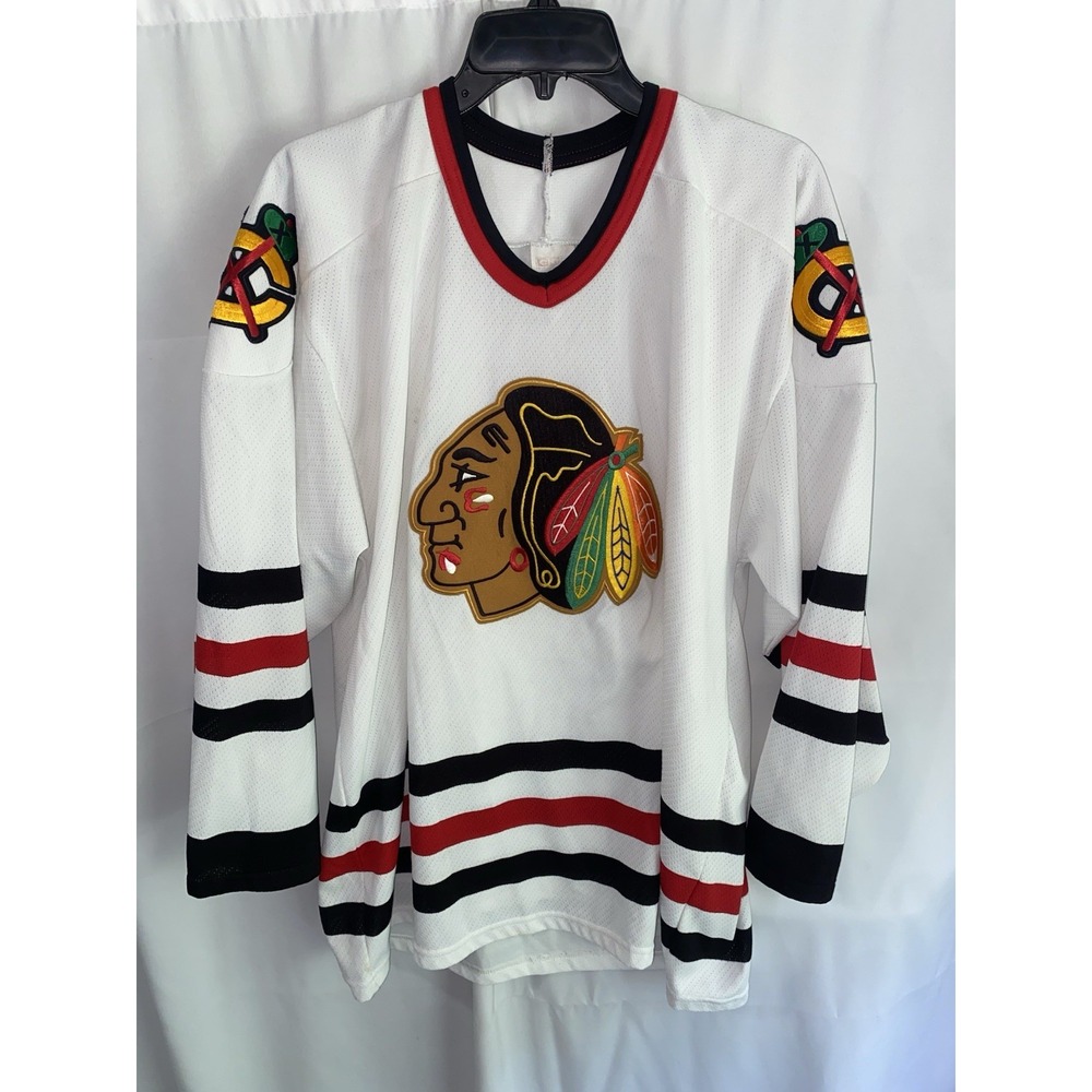 Vintage Chicago Blackhawks Hockey Jersey Mens Large CCM 90s Canada Made NHL